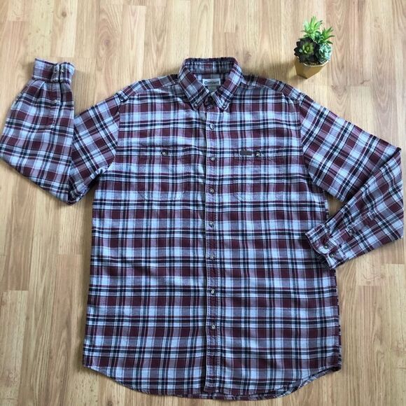 Carhartt Midweight Plaid Button Shirt S171PRT Men’s SIZE TALL LRG - Picture 1 of 7
